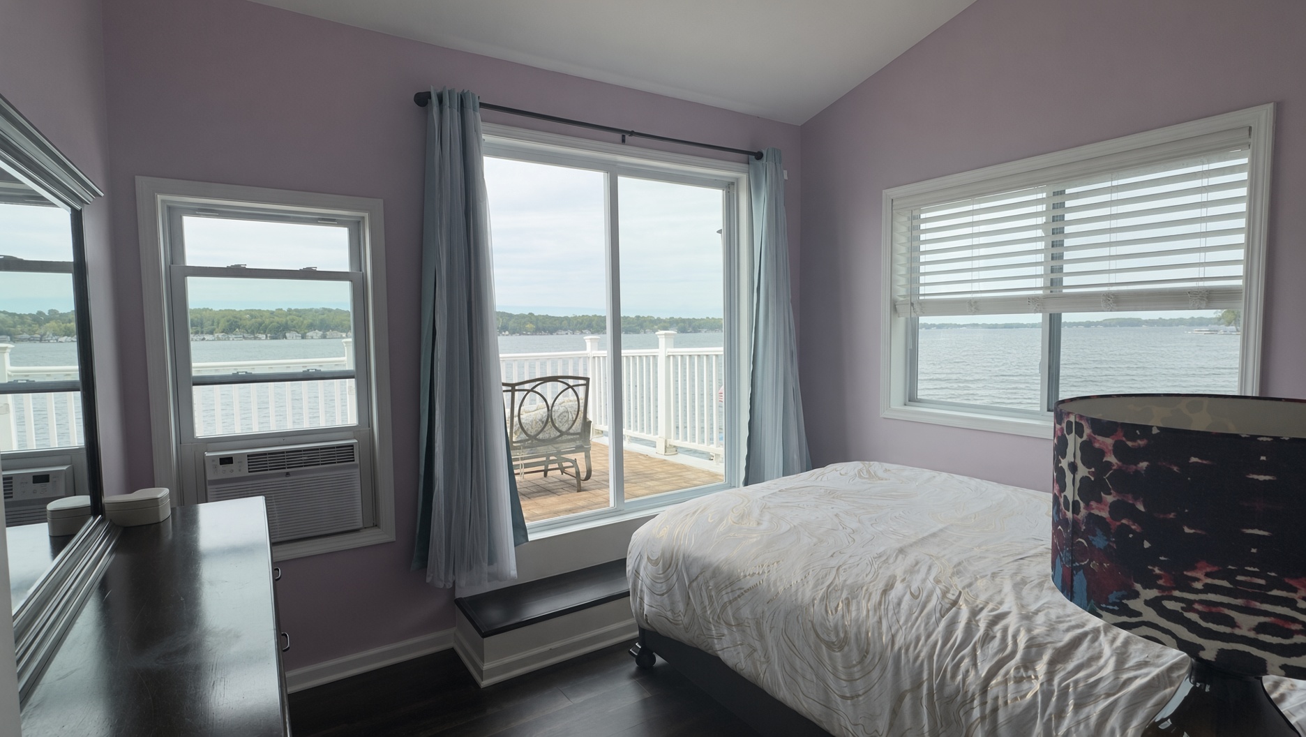 Private bedroom with lake views